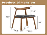 2 walnut colored solid wood dining chairs, with black PU soft cushions and curved backrests that fit W1151P436187