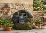 23.75" High Hand Crafted Weather Resistant Floor Fountain, Moss Black 71776.00MBLK