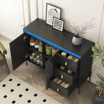 ZUN Buffets & Sideboards, Fluted Sideboard Cabinet, 2 Door 3 Drawer Design, with Led Lights,Acceent W1321P204628