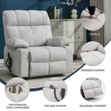 Beige Dual Motor Infinite Position Up to 350 LBS Chenille Power Lift Recliner Chair, Heavy Duty W3224P295282