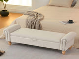 Storage Ottoman, Fabrices End of Bed with Solid Wood Legs Upholstered Ottoman 56830170