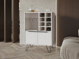Fairfax Bar Cabinet in melamine with glass rack and wine storage,white B128P227638