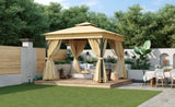 TREXM 10x10 Outdoor Gazebo Tent with Double Roofs, Patio Gazebo with Mosquito Netting and Privacy N715P261160A