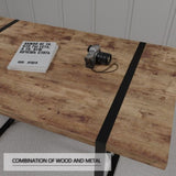 55 " dining table modern rural industrial rectangular MDF dark wood, 4-6 people, 1.5" thick W2189P168378