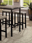 ZUN 5 Pc Counter Height Table Set Two Tone Design Black Gray Dining Chairs Sturdy Metal Construction PVC B011115505