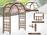 Dark Brown Wooden Garden Arbor, 85.4 in H Fir Wood 20565375