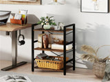 4-Tier Industrial Bookshelf , Heavy-Duty Metal Frame & X-Shaped Braces 69110737