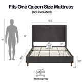 Harper Tall Headboard Upholstered Bed / 54" High Headboard / Elegant Simplicity / No Box Spring B083P152031