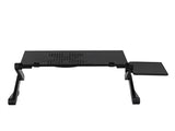 360-Degree Rotation Multifunctional Portable Folding Table with Fan & Mouse Black 35175416