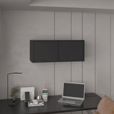 Note 32"W x 13" H Wall Cabinet with Sliding Doors , Wall Shelf, Storage Cabinet, Bedroom, Office, B070P238868