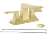 2-Handle Heavy Duty Bathroom with Drain and Supply Kits, Modern Style Lavatory Deck Mounted 59492495
