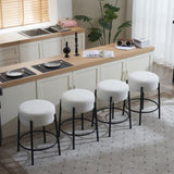 ZUN 24" Tall, Round Bar Stools, Set of 2 - Contemporary upholstered dining stools for kitchens, coffee 66214088