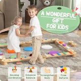 Kids Wooden Balance Beam with 3-8 years old 61790490