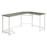 Grey and White L-shape Computer Desk B062P184557