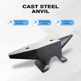 66Lbs Cast Steel Anvil, High Hardness Rugged Round Horn Anvil Blacksmith, Large Countertop and W2885P203677