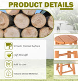 2 PCS 18-Inch Outdoor Wood Bar Stools Set 27100467