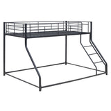 Metal Floor Bunk Bed, Twin XL over Queen, Black MF309470AAB