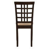Cappuccino and Beige Lattice Back Side Chair B062P153705