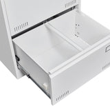 Filing Cabinet Lateral File Cabinet 2 Drawer, White Filing with Lock, Locking Metal File W1247P160451