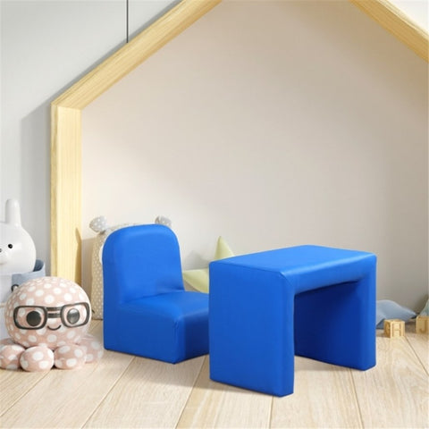 ZUN 2-in-1 Multifunctional Kids Sofa-Blue （Prohibited by WalMart） 98907176