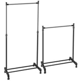 ZUN Garment Racks 3ft-5.18ft Height Adjustable Clothes Stand Foldable Clothes Hanger w/ Wheels Storage 59687862