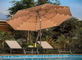 10ft Patio Umbrella, LED Lighted Patio Umbrella Outdoor Table Pool Sun Shade Canopy 3 Tier Outdoor 54226561