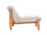 Fluffy Accent Chair Dark Beige with Natural Solid Wood Frame N767P366257E