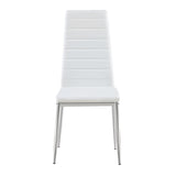 Modern Style Dining Chair Set for 4 with Comfortable PU Leather and Silver Chrome Plated chair W241P294834