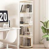 ZUN 360&deg; Rotating Bookshelf, Small Corner Bookcase with Small Footprint, 4 Tier Floor Standing 87367203