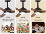 62" 3PCS Solid Wood Blades Ceiling Fan with Lights Remote Control,Quiet DC Motor 3 Blade Ceiling W3596P460843