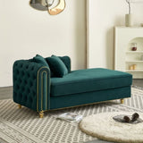 66.9''W Velvet Chaise Lounge,Luxury Modern Chaise Furniture,Tufted Back with 2pcs toss pillows for W579P224636