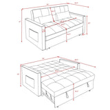 ZUN 54inch adjustable backrest sofa or sofa bed,
futon sofa with double armrest and pouch,
Variable bed W1410P251903