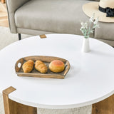 33.4-inch diameter minimalist circular MDF material coffee table, a stable and practical choice. The W1151P263914