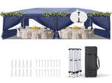 10'x20' Instant Pop Up Canopy Tent Blue, 6 Side Panels 2 Doors 4 Mesh 45955673