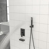 Shower System with Waterfall Tub Spout,12 Inch Ceiling Mount Square Shower System with Rough-in W124381875