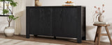 TREXM Retro 4-door Sideboard with Distressed Finish Adjustable Shelves for Dining Room, Kitchen, N715P204444B