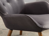 Doarnin Contemporary Silky Velvet Tufted Button Back Accent Chair, Gray T2574P164268