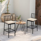 2PCS Patio Bar Chairs, Heavy-Duty Metal Frame Bar Stools Set of 2, Indoor Outdoor All-Weather 21041712