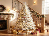 6FT Pre-Lit Snow Flocked Cypress Artificial Christmas Tree, Color Changing LED Lights 9 Modes, 41159329