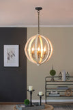6 - Light Wood Chandelier, Hanging Light Fixture with Adjustable Chain for Kitchen Dining Room Foyer W2078138916