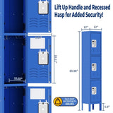 66"H Metal Lockers for Employees with 3 Door Storage Locker for Employees Gym School Home Office 82793070