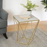 CREATIVE SIMPLE GLASS SIDE TABLE,GOLDWHITE COLOR N770P234478G
