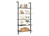 5-Layer 2all-Mounted Density Board Iron Frame Display Rack 24.02*12.01*72in Retro Gray Black Frame 93029176