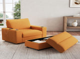 42.8" Oversized Chaise Lounge Chair with Storage Ottoman, Corduroy Sofa Bed with Cup Holders & USB N765P350851Y