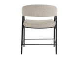 25'' Seat Height Modern Fabric Bar Stools with Back, Black Metal Frame, Comfortable Counter Stools N780P369956B