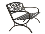 50in Butterfly Back Cross Feet Bronze Iron Bench 83878170