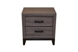 Contemporary Style 2-Drawer Nightstand Made with Wood in Gray 808857696809