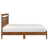 Transitional Design Eastern King Platform Bed Chestnut Finish Wood Frame Bedroom Furniture 1pc Bed B011P207876
