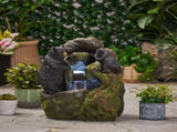 23.75" High Hand Crafted Weather Resistant Floor Fountain, Moss Black 71776.00MBLK