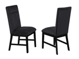 2pc Upholstered Chairs Soft Neutral Tone Dark Finish Legs Wooden Dining Room Furniture Black B2741P618483